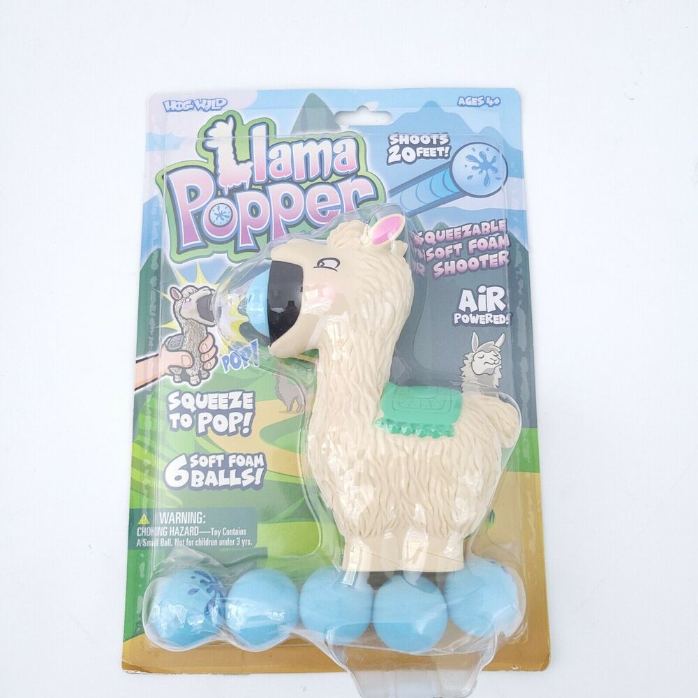 NEW Hog Wild Llama Popper Toy - Shoot Foam Balls Up to 20 Feet 6 Balls Included
